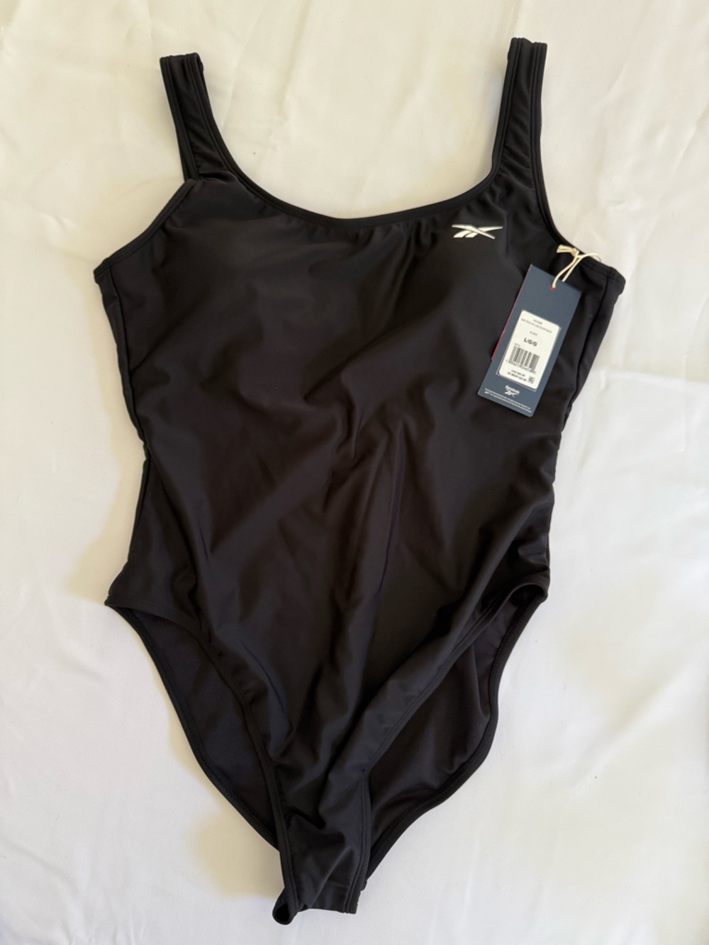 Reebok Black Womens One-Piece Athletic Swimsuit